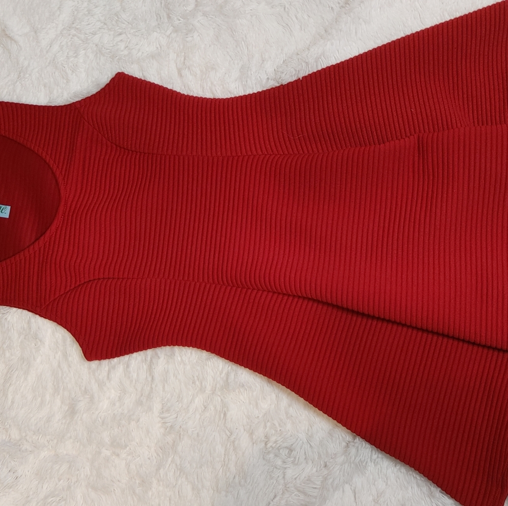 Dina be red skater flare dress